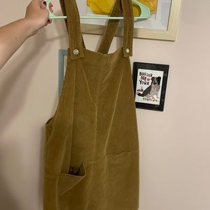 Zara basic women’s size small brown corduroy overalls jumper.